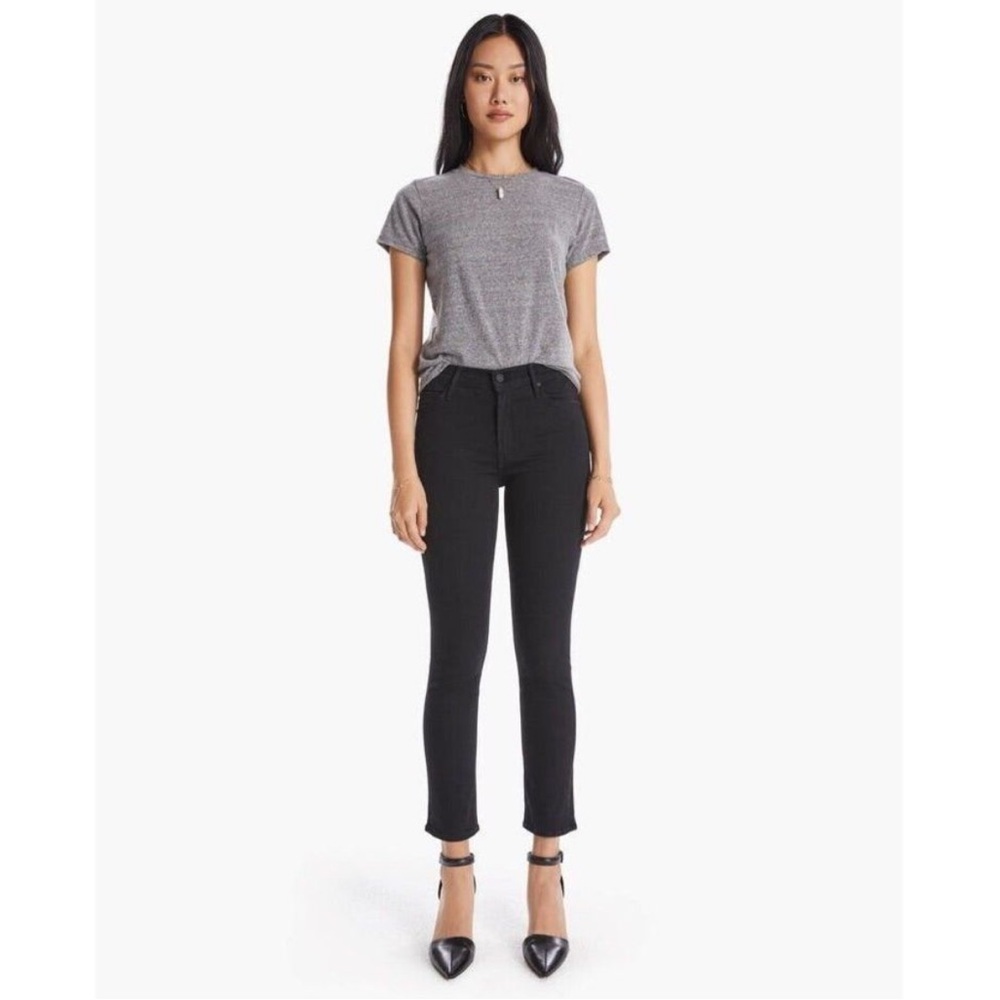 MOTHER Black Straight Leg Jeans